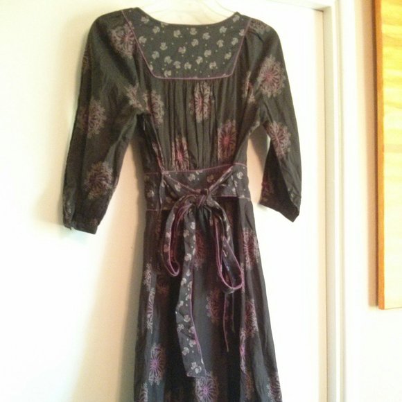 Anthro Viola 100% Cotton Peasant Dress Size 0 Cottagecore Prairiecore Boho Folk - Picture 5 of 16